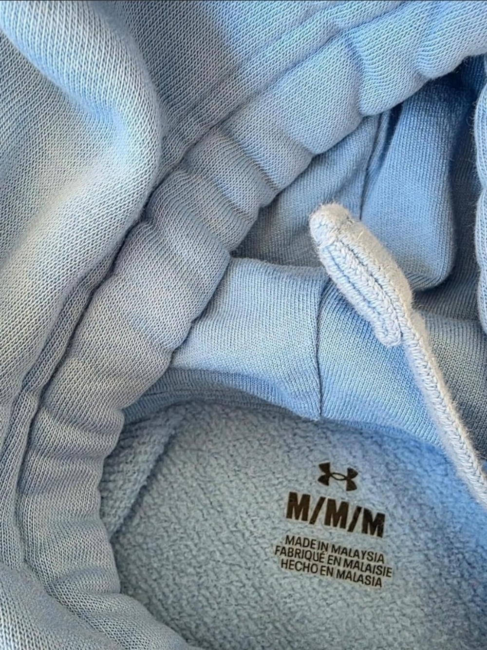 M Under Armour Pale Blue Men's Pullover Hoodie Sweatshirt - Picture 3 of 3